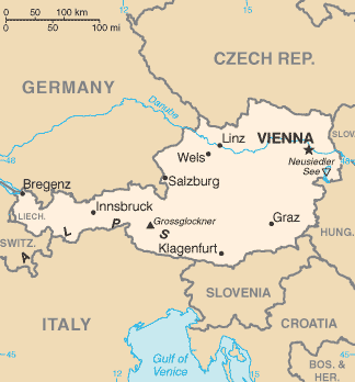 Mapa Austrii